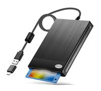 Chuanganzhuo Floppy Disk Reader, 3.5 inch USB Type A&C External Floppy Disk Drive, 3 1/2 Floppy Disc Reader for PC,Laptop&Notebook-Brushed Texture