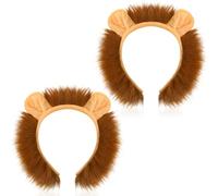 Chuangdi 2 Pcs Animal Headband Dalmatian Rabbit Zebra Ears Bunny Headbands Animal Costume Accessories for Adults Zoo Cosplay Easter Halloween Costume Party Favor(Lion)