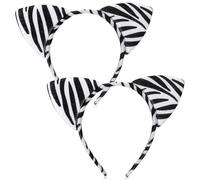 Chuangdi 2 Pcs Animal Headband Dalmatian Rabbit Zebra Ears Bunny Headbands Animal Costume Accessories for Adults Zoo Cosplay Easter Halloween Costume Party Favor(Zebra)