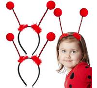 Chuangdi 2 Pcs Animal Headband Dalmatian Rabbit Zebra Ears Bunny Headbands Animal Costume Accessories for Adults Zoo Cosplay Easter Halloween Costume Party Favor(Red Black Stripes)