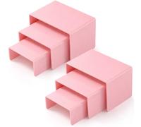 Chuangdi 2 Sets Acrylic Display Risers, Product Stand, Jewelry Display Riser Shelf Showcase Fixtures for Dessert Cupcake Candy Figure Treat Action Showcase(Pink,Small Set)