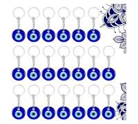 Chuangdi 20 Pieces Turkish Blue Evil Eye Keychain Charms Pendants Crafting Glass Keychain with Keyring Hanging Ornament Jewelry Accessories Amulet for Good Luck