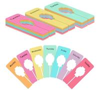 Chuangdi 21 Pcs Closet Dividers 7 Colors Rectangular Clothes Dividers with Weekday Print for Closets Days of the Week Separators for Sorting Clothes Size, Color Brand, Size 5" x 2" (Macaron)