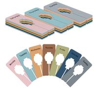 Chuangdi 21 Pcs Days of The W loset Dividers 7 Colors Rectangular Clothes Dividers with Weekday Print Cloth Hanger Separator Tag for Weekly Planning School Morning Organization, 5" x 2"(Retro)