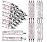 Chuangdi 24 Pcs Girl Baby Shower Ballpoint Pens Favors Bulk Retractable Ballpoint Pen Black Ink with Gifts for Guests School Supply