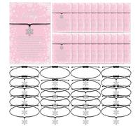 Chuangdi 25 Sets Snowflake Bracelets Baby Shower Favors for Guests, Adjustable Snowflake Bracelets with a Message from The Bump Blessing Card for Gender Reveal Thank You Gifts