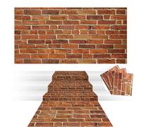 Chuangdi 4.5 x 9 Feet Brick Road Runner Novelty Aisle Floor Runner Brick Wall Backdrop, Princess Decorations Party Supplies for Halloween Cosplay Party (Brick Color,3 Pieces)