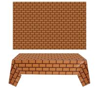 Chuangdi 4.5 x 9 Feet Brick Stone Wall Backdrop Stone Wall Scene Setter Wallpaper Curtains Door Removable Tablecloth Photo for Winter Halloween (Brown)