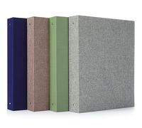 Chuangdi 4 Pcs 3 Ring Binder with Linen Cover 1.25 inch Durable Round Rings Binder for 8.5 x 11 Inch Paper Letter Size for School Office and Home, 4 Colors