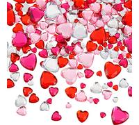 Chuangdi 516 Pcs Acrylic Rhinestone Crystal Gems Rhinestone Flat Back 18mm/12mm/10mm/6mm for Valentine's Day Wedding Decoration DIY Clothes Shoes Jewelry Making Crafts(Sweet Color,Heart)