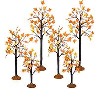 Chuangdi 6 Pieces Village Fall Maple Trees, 3 Sizes Thanksgiving Artificial Village Mini Trees Autumn Fake Tabletop Miniature Tree Centerpieces Set for Harvest Christmas Thanksgiving Party Decoration