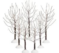 Chuangdi 7 Pieces Christmas Decor Trees Snow Covered Village Winter Snow Model Trees in 2 Sizes for Christmas Displays Fairy Tale Gardens Village Ads and Holiday Decoration