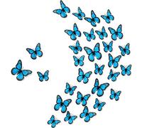 Chuangdi Monarch Butterfly Decor 3 Size Fake Butterflies Realistic Butterfly Crafts Artificial Wall Decor for Craft Halloween Day of The Dead Birthday Party(48 Pcs,Blue,3.2inch,4inch,4.7inch)