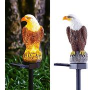 CHUANGFENG Outdoor Solar Eagle Light, Decorative Bright Light Eagle Statue for Garden, Lawn, Patio, Yard Decoration, Yellow, Resin, Plastic