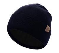 CHUANGLI 100% Merino Wool Cuff Beanie Hat, Unisex Warm Winter Caps Soft, Breathable & Cozy Stretchy Knitted Cuffed Cap Navy
