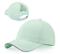 CHUANGLI Little Girls Reflective Baseball Cap Criss Cross Ponytail Hat Kids Quick Dry Mesh Summer Sports Hat for Toddler Ages 3-8