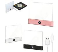 Chuangmeixin Smart Flat Book Light Rechargeable Book Page Light with Timer, 3 Colours Dimmable Portable LED Reading Light Page, Eye Care Night Reading Lamp for Bed Travel (Pink)
