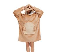 chuangminghangqi Cuddly blanket for dressing with sleeves and hood, winter comfy and warm sofa blanket, unisex, oversized animal blankets, jumper, ladies, funny giant hoodie blanket, Sloth, M
