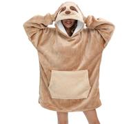 chuangminghangqi Oversized Hoodie Blanket Sweatshirt Warm Plush Pocket Blanket Hoodie for Women Men and Teenagers Gift Idea, Sloth, S