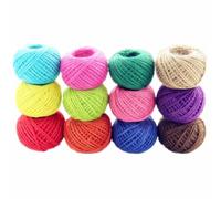 CHUANGOU 12 Rolls Colorful Jute Twine, 25m/roll, 300m Total, 3 Ply, 2mm Diameter, Multicolor