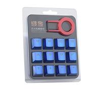 Chuangquan 12 Key Keycaps Electroplated Metal Coating PBT Game Player Keycaps for Mechanical Keyboard 12 Keys Cool DIY Backlit Supportfor Mechanical Gaming Keyboard sreplace (Blue)