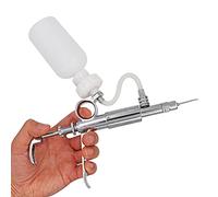CHUANGRUN Cattle Syringe Gun Injector, 2/5 ML Automatic Livestock Continuous Syringe, Veterinary Equipment With Bottles Vaccination Metal Multifunction Farm Veterinary Chicken Sheep Horse