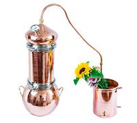 CHUANGRUN Copper Moonshine Still, Pure Copper Alembic Still for Whiskey, Moonshine Essential Oils, with Thermometer DIY Kit, Home Brewing Kit, 2L