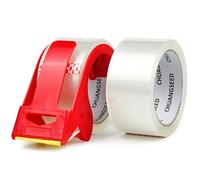 CHUANGSEED 2- rolls Clear Packing tape 50mic x 48mm x 66m Packaging Tape Clear for Moving, Parcels Sealing, Shipping
