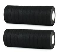 CHUANGSEED 24pack-Wiring Hardness Tape 19mmx 15m Black Loom Binding Felt for Heat Resistant Insulation Tape for Wires Noise Damping Car Cables Fixed Black Adhesive Fabric Cloth Tape