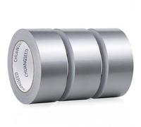 CHUANGSEED 3 Pack Silver Waterproof Duct Tape 50mm x 27.4m Heavy Duty Strong Gaffer Tape for Repairs, DIY, Crafts, Bundling,and Moving Boxes, Indoor/Outdoor Use