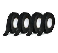 CHUANGSEED 4pack-Wiring Hardness Tape 19mmx 15m Black Loom Binding Felt for Heat Resistant Insulation Tape for Wires Noise Damping Car Cables Fixed Black Adhesive Fabric Cloth Tape