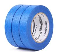 CHUANGSEED Blue Painters Tape 24mm x50m 3Pack Painter's Masking Tape Bulk - Multi-Surface Premium Painters Tape for Painting and Renovations Masking Tape (Blue, 24mm x50m-3Pack)