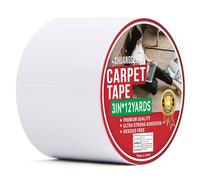 CHUANGSEED Heavy Duty Double Sided Carpet Tape 3X12Y suitable for such as fixing carpets, tiles, wood, mats & waterproof and non-slip design (3X12Yards)