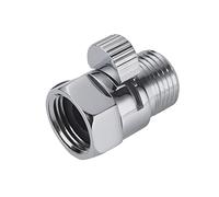 ChuangTim Chrome Water Flow Control Valve, G1/2" Shower Head Flow Control Valve, Brass Shut Off Valve for Handheld Shower, Water Pressure Regulator Replacement for Shower System