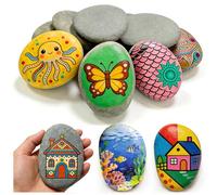 Chuanhylis Painting Rock, 10 Pieces Pebbles for Painting and Arts , Natural River Stone, 5-8cm Smooth Decorative Stones for Painting , Garden , DIY, Decorating, Aquariums