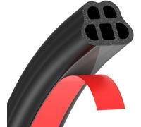 CHUANJI Car Door Seal Strip Rubber Self Adhesive Double Layer 5 Hole Automotive Weather Stripping Universal Auto Door Soundproofing Weatherstrip Fit Truck Pickup Rv Sunroof Trunk Hood Cover (21M)