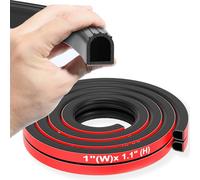 CHUANJI Rubber Seal Strip D Shape Weather Stripping Exterior 1" Garage Door Seal Extra Thick Automotive weatherstripping for Boat, Car, Truck, Rv, Marine,Cargo Trailer Door/Window(25 ft/7.6M)
