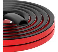 CHUANJI Rubber Weather Stripping D Shape Door Weather Strip Self Adhesive EPDM Rubber Seal Strip for Door and Window, RV, Boat, Car, Truck, Marine (S(19Wx10H) 8M)