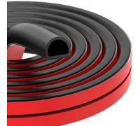 CHUANJI Rubber Weather Stripping D Shape Door Weather Strip Self Adhesive EPDM Rubber Seal Strip for Door and Window, RV, Boat, Car, Truck, Marine (L(19Wx15H) 4M)