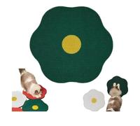 CHUANYGU Flower-Shaped Wall Cat Scratcher - Corrugated Cardboard Scratching Mat for Furniture Protection(Green)
