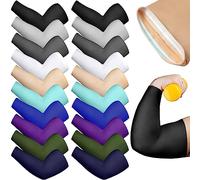 Chuarry 10 Pairs Multicolor Plus Size Arm Sleeves Cooling UV Sun Protection Sleeves Ice Silk Anti Slip Arm Oversized Tattoo Covers for Women Men Big Arms Outdoor Sports Running Soccer Golf Driving