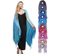 Chuarry 10 Pcs Pashmina Shawl for Women Wrap Shawl Tassels Scarves Elegant Colorful Soft Pashmina Scarf Shawl Wrap, Bright Color, about 78.7 x 27.6 inches