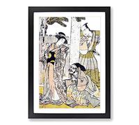 Chuban of The Chushingura by Katsukawa Shunsho Framed Print | A2 Black Framed Wall Art | Ready to Hang | Modern Nature Picture | Living Room Bedroom Lounge Office