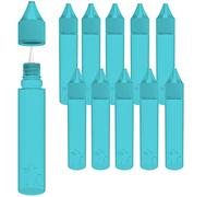 Chubby 30ml Gorilla LDPE PET Plastic Unicorn Squeeze Bottle (10 Pack) Dropper bottle (Transparent Blue) REUSABLE, Child Resistant Cap, Easy Drip Tip Applicator Dropper Bottles