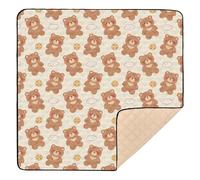 Chubby Bear Cookie Large Non-Slip Baby Playmat for Floor Waterproof Infant Play Mat for Babies Infants Toddlers, 50'' x 50''