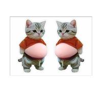 Chubby Cat 3D Stickers, Adhesive Backing, 16x12cm, Laptop Sticker Decals, Cartoon Squeeze Stickers, Multi-Surfaces Use, for Teens, Kids, Adults, Laptops