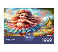 Chubby Flower Fairy 1000 Piece Jigsaw Puzzle Bundle Whimsical Garden Joy Classic Jigsaw Puzzle Premium Cardstock Decompression Wall Decoration Gifts Women Men Senior Jigsaw Enthusiasts 70x50cm/1000pcs