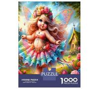 Chubby Flower Fairy 1000 Piece Jigsaw Puzzle Bundle Whimsical Garden Joy Classic Jigsaw Puzzle Thick Cardboard Teen Puzzle Fans 12-18 Logic Skill After-School Party Game Best Gift Lovers 52x38cm/1000p