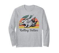 Chubby French Bulldog Rolling Fatties Funny Vintage Long Sleeve T-Shirt