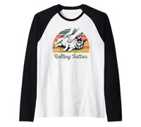 Chubby French Bulldog Rolling Fatties Funny Vintage Raglan Baseball Tee